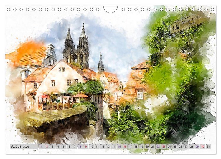 Produktbild: Malerisches Mei&szlig;en (Wandkalender 2026 DIN A4 quer), CALVENDO Monatskalender
