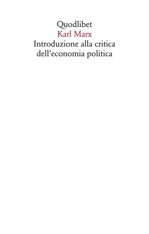Produktbild: Introduzione alla critica dell'economia politica