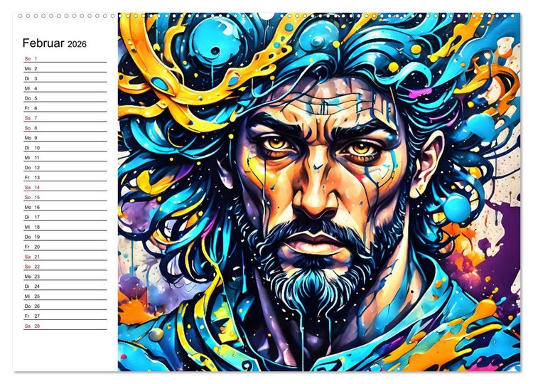 Produktbild: Street Art Sternzeichen (hochwertiger Premium Wandkalender 2026 DIN A2 quer), Kunstdruck in Hochglanz