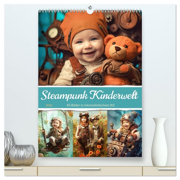 Produktbild: Steampunk Kinderwelt (hochwertiger Premium Wandkalender 2026 DIN A2 hoch), Kunstdruck in Hochglanz