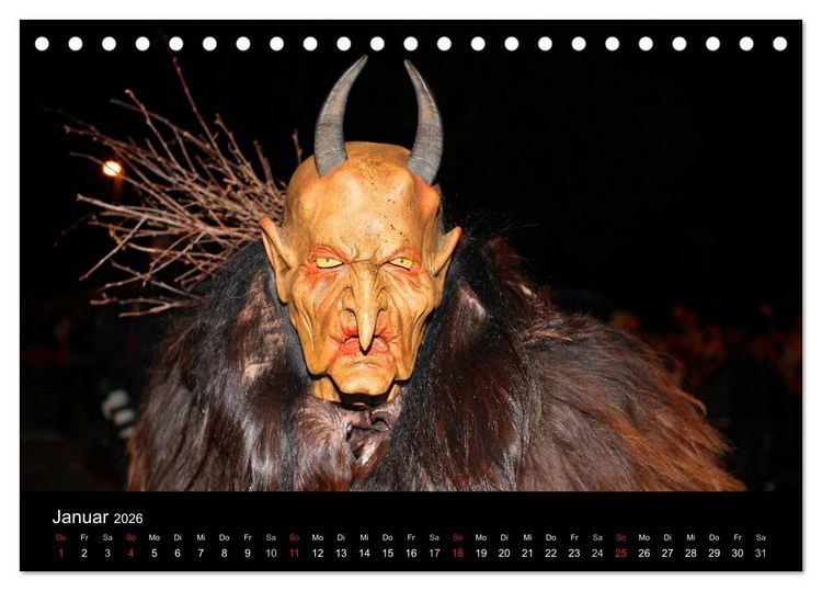 Produktbild: Perchten 2026 (Tischkalender 2026 DIN A5 quer), CALVENDO Monatskalender