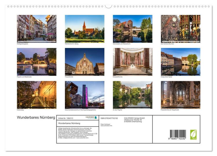 Produktbild: Wunderbares N&uuml;rnberg (hochwertiger Premium Wandkalender 2026 DIN A2 quer), Kunstdruck in Hochglanz