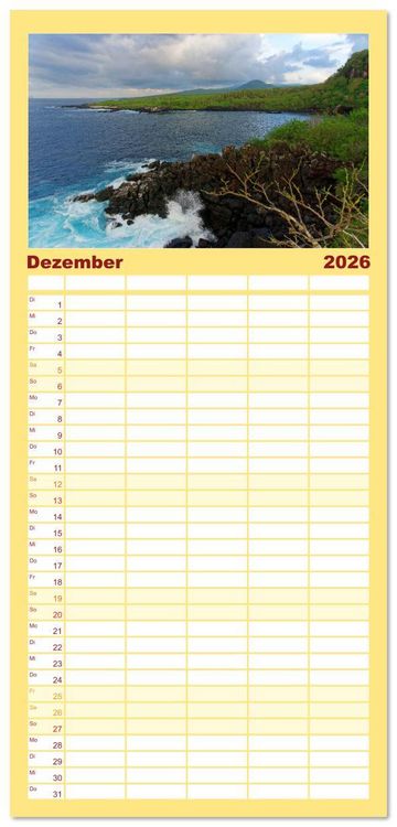 Produktbild: Familienplaner 2026 - Entdecke Galapagos mit 5 Spalten (Wandkalender, 21 x 45 cm) CALVENDO