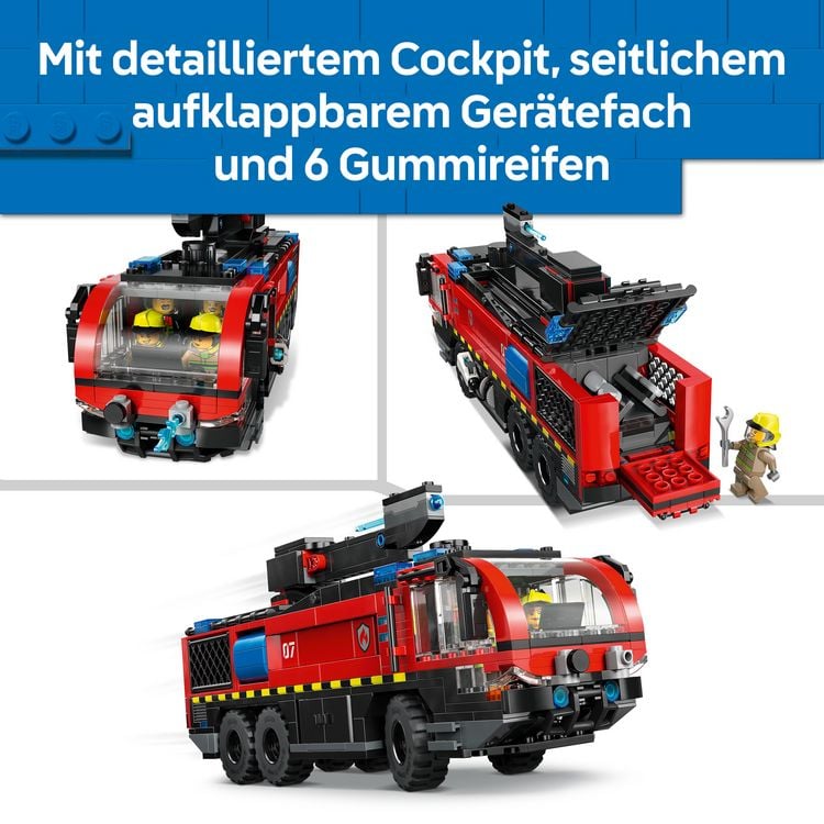 Produktbild: LEGO City 60499 Flughafenl&ouml;schfahrzeug, Spielzeug mit L&ouml;schauto