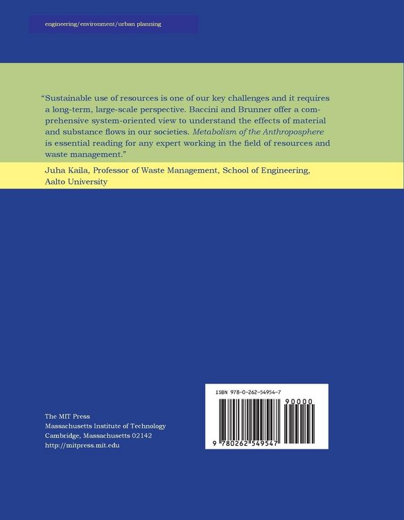 Produktbild: Metabolism of the Anthroposphere, second edition