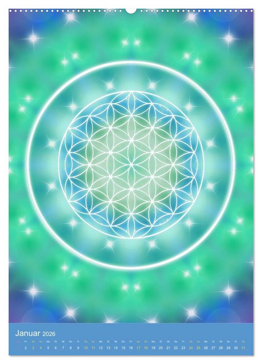 Produktbild: Blume des Lebens - Harmonie durch Symbolkraft (Wandkalender 2026 DIN A2 hoch), CALVENDO Monatskalender