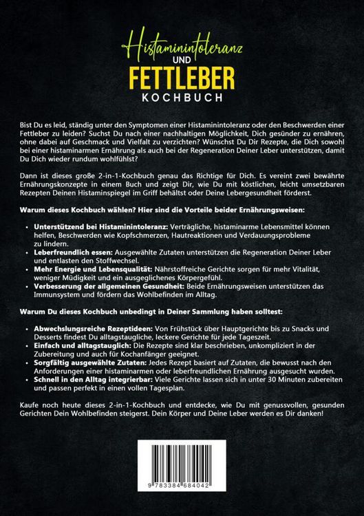 Produktbild: Histaminintoleranz und Fettleber Kochbuch