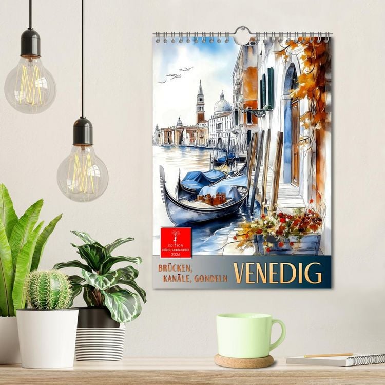 Produktbild: Venedig - Br&uuml;cken, Kan&auml;le, Gondeln (Wandkalender 2026 DIN A4 hoch), CALVENDO Monatskalender