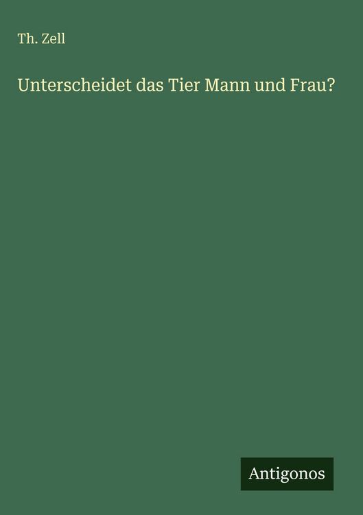 Produktbild: Unterscheidet das Tier Mann und Frau?