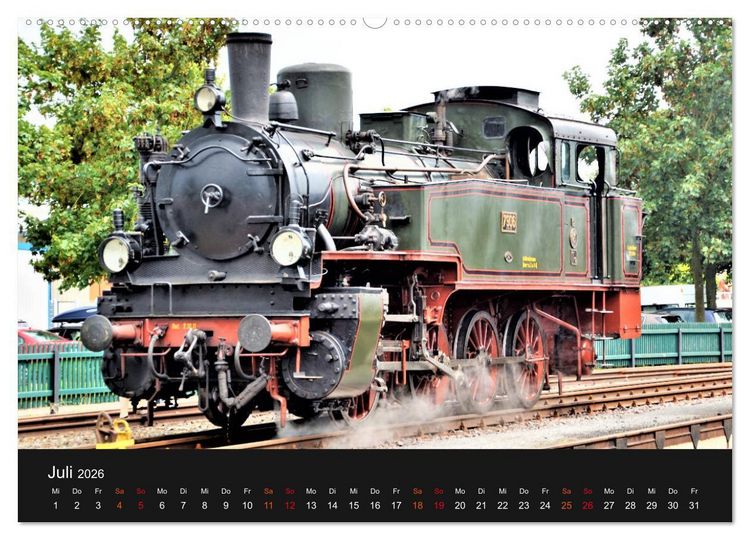 Produktbild: Dampflok-Nostalgie - 2026 schwergewichtige Lokomotiven (hochwertiger Premium Wandkalender 2026 DIN A2 quer), Kunstdruck in Hochglanz