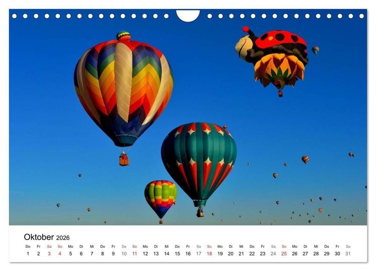 Produktbild: Balloon Fiesta New Mexico (Wandkalender 2026 DIN A4 quer), CALVENDO Monatskalender