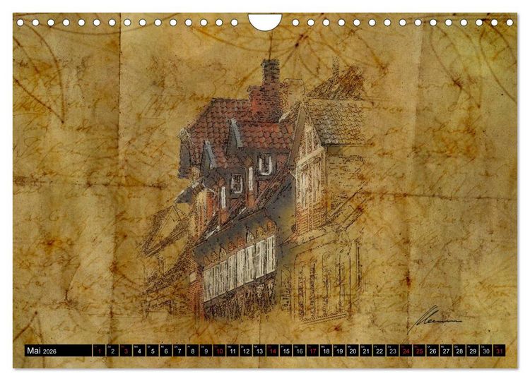 Produktbild: L&uuml;neburger Skizzen (Wandkalender 2026 DIN A4 quer), CALVENDO Monatskalender