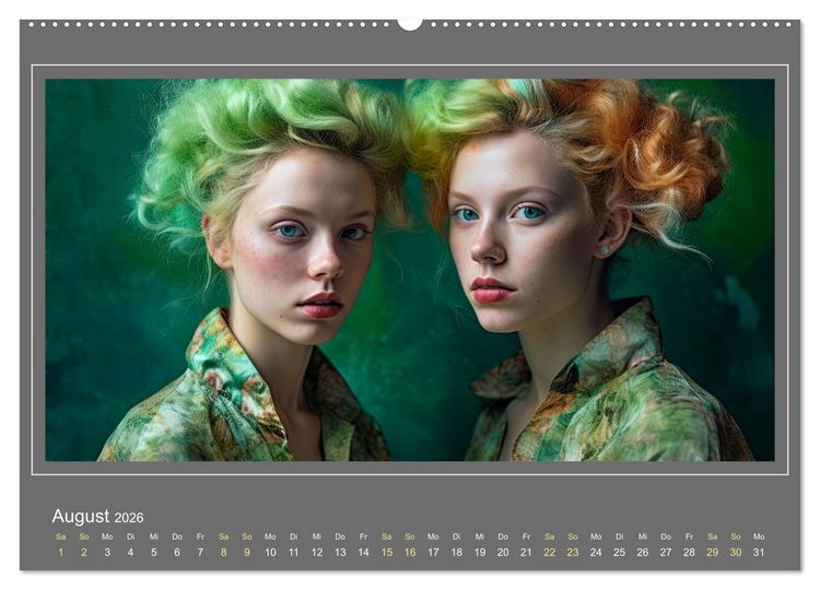 Produktbild: Zwillinge - Ein Jahr mit doppelter Freude (hochwertiger Premium Wandkalender 2026 DIN A2 quer), Kunstdruck in Hochglanz