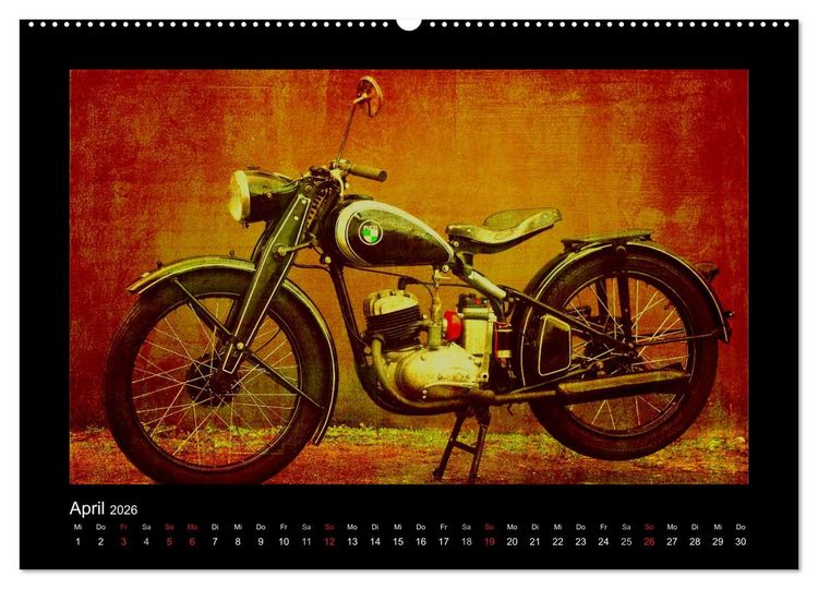 Produktbild: Motorrad Oldtimer (hochwertiger Premium Wandkalender 2026 DIN A2 quer), Kunstdruck in Hochglanz