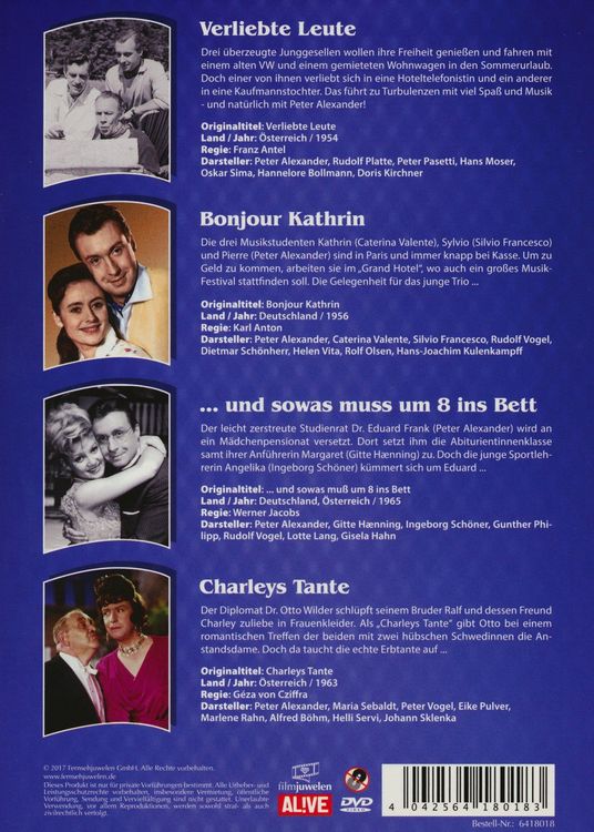 Produktbild: Filmjuwelen mit Peter Alexander: 4 Kom&ouml;dien voller Evergreens! [4 DVDs]