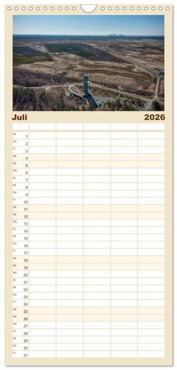 Produktbild: Familienplaner 2026 - Die Lausitz - Region im Wandel mit 5 Spalten (Wandkalender, 21 x 45 cm) CALVENDO