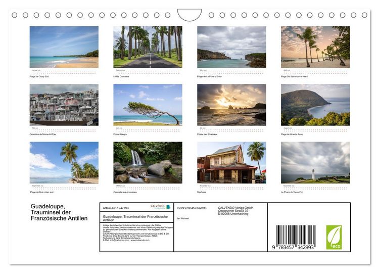 Produktbild: Guadeloupe, Trauminsel der Franz&ouml;sische Antillen (Wandkalender 2026 DIN A4 quer), CALVENDO Monatskalender