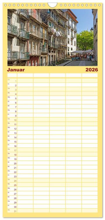 Produktbild: Familienplaner 2026 - Portugal - Porto, Coimbra, Lissabon mit 5 Spalten (Wandkalender, 21 x 45 cm) CALVENDO
