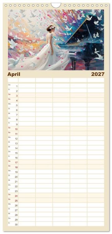 Produktbild: Familienplaner 2027 - Piano der Tr&auml;ume mit 5 Spalten (Wandkalender, 21 x 45 cm) CALVENDO