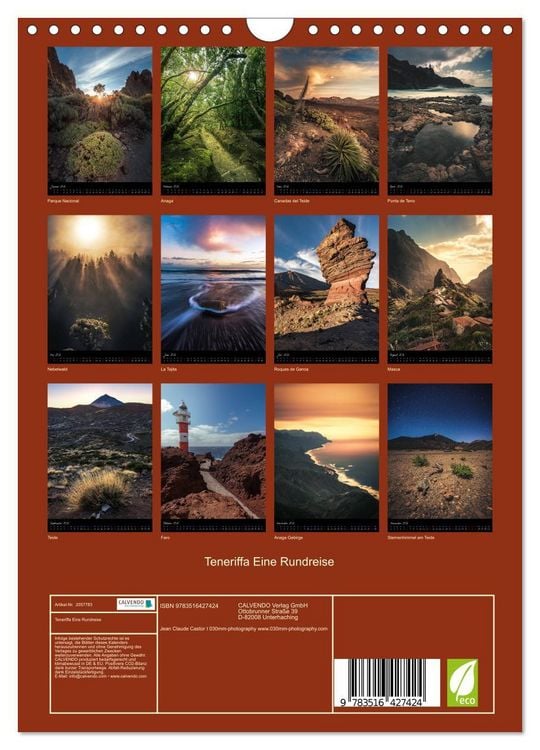 Produktbild: Teneriffa Eine Rundreise (Wandkalender 2026 DIN A4 hoch), CALVENDO Monatskalender
