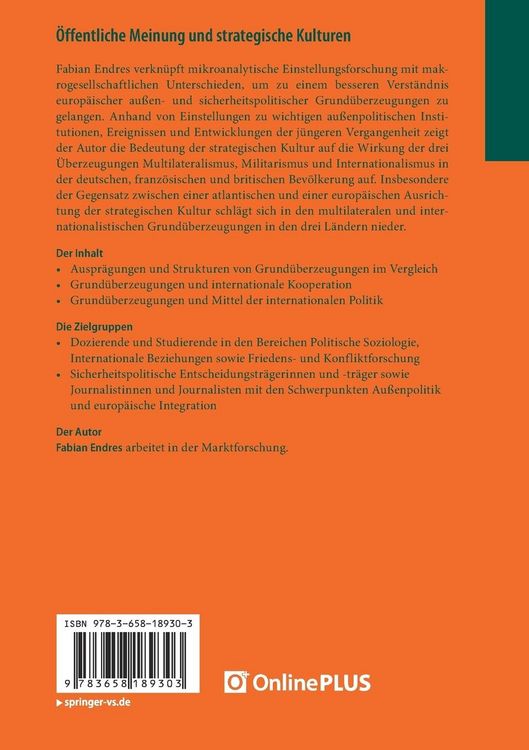 Produktbild: &Ouml;ffentliche Meinung und strategische Kulturen