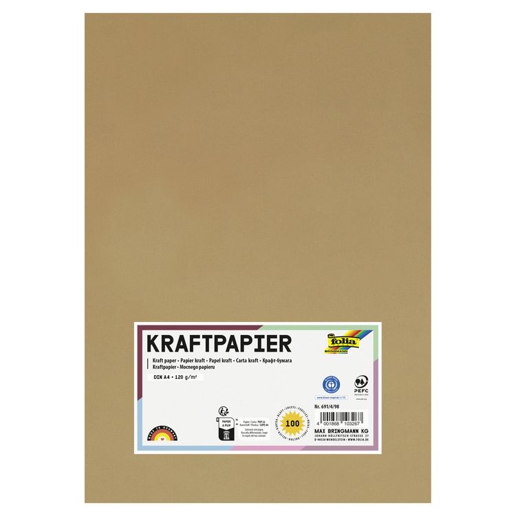 Produktbild: Folia Kraftpapier 120g/m&sup2; DIN A4, 100 Blatt