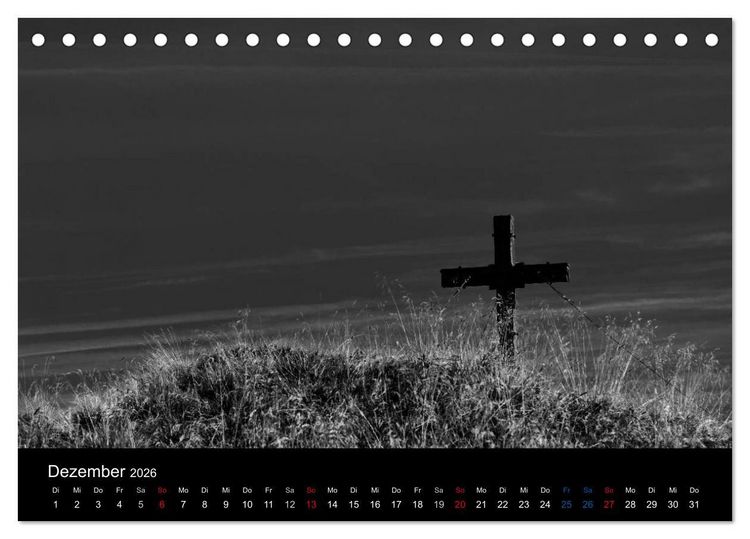 Produktbild: BERGE IN SCHWARZ WEISS (Tischkalender 2026 DIN A5 quer), CALVENDO Monatskalender