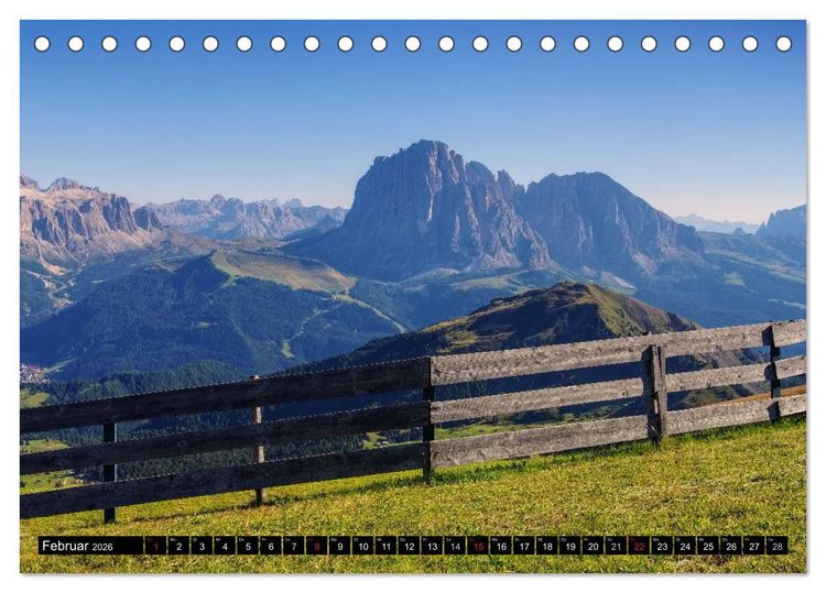 Produktbild: Das Gr&ouml;dner Tal - Im Herzen der Dolomiten (Tischkalender 2026 DIN A5 quer), CALVENDO Monatskalender