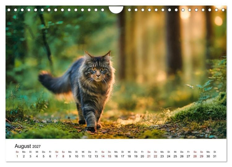 Produktbild: Eleganz in Pelz - ein Maine Coon - Kalender (Wandkalender 2027 DIN A4 quer), CALVENDO Monatskalender