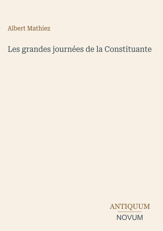 Produktbild: Les grandes journ&eacute;es de la Constituante