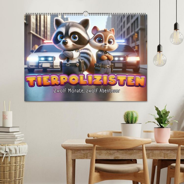 Produktbild: Tierpolizisten - Zw&ouml;lf Monate, zw&ouml;lf Abenteuer (Wandkalender 2026 DIN A2 quer), CALVENDO Monatskalender