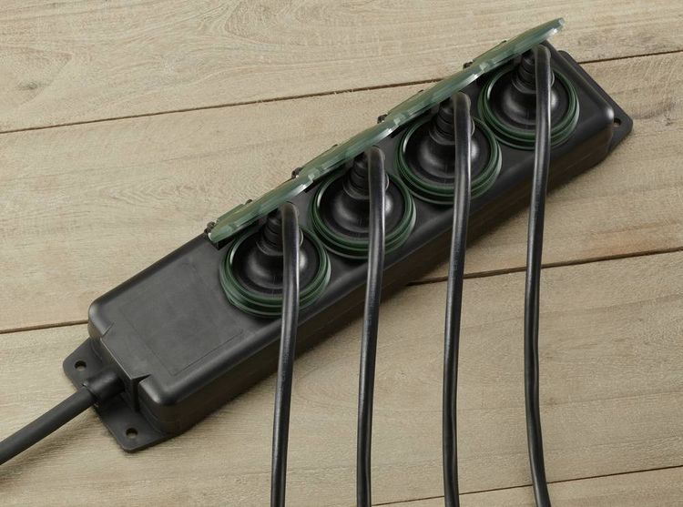 Produktbild: Sygonix SY-5145340 Steckdosenleiste Schwarz, Gr&uuml;n Schutzkontakt 1St.