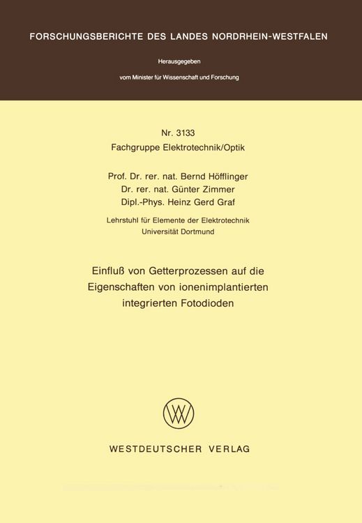Produktbild: Einflu&szlig; von Getterprozessen auf die Eigenschaften von ionenimplantierten integrierten Fotodioden