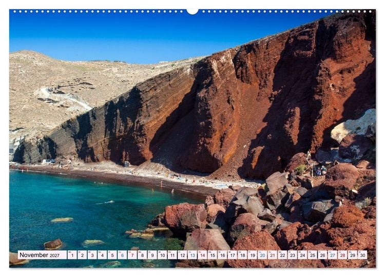 Produktbild: Santorini - Insel im Licht der &Auml;g&auml;is (hochwertiger Premium Wandkalender 2027 DIN A2 quer), Kunstdruck in Hochglanz