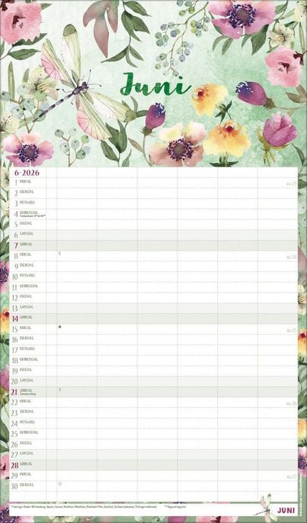 Produktbild: Familienplaner Aquarell 2026