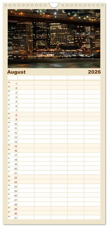 Produktbild: Familienplaner 2026 - NEW YORK Bekannte Blicke mit 5 Spalten (Wandkalender, 21 x 45 cm) CALVENDO