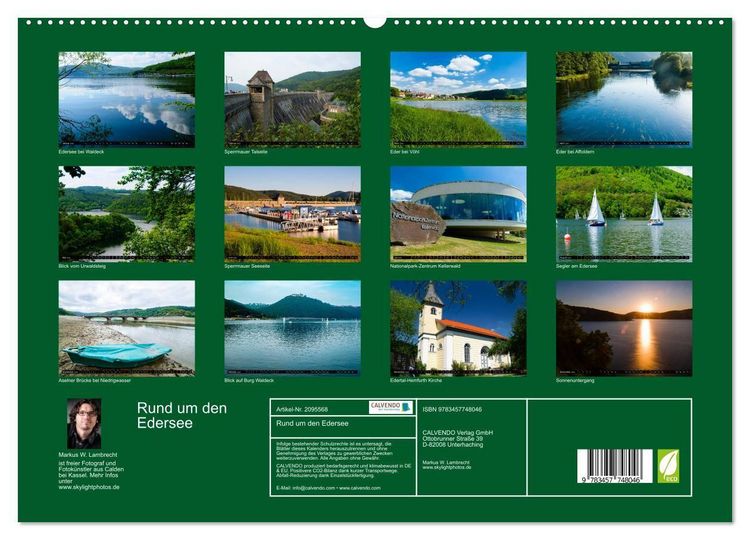 Produktbild: Rund um den Edersee (hochwertiger Premium Wandkalender 2026 DIN A2 quer), Kunstdruck in Hochglanz