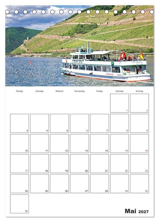 Produktbild: Rheingau Terminplaner (Tischkalender 2027 DIN A5 hoch), CALVENDO Monatskalender