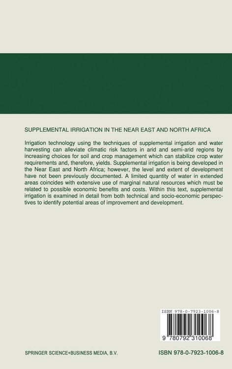Produktbild: Supplemental Irrigation in the Near East and North Africa