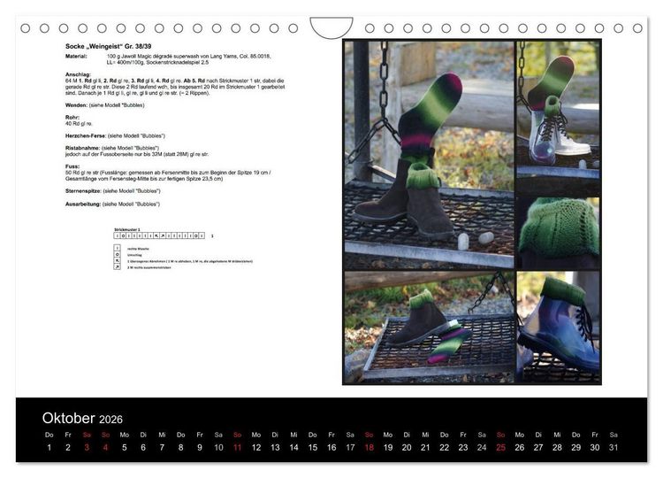 Produktbild: Sockenkalender Bootsocks 2026 (Wandkalender 2026 DIN A4 quer), CALVENDO Monatskalender