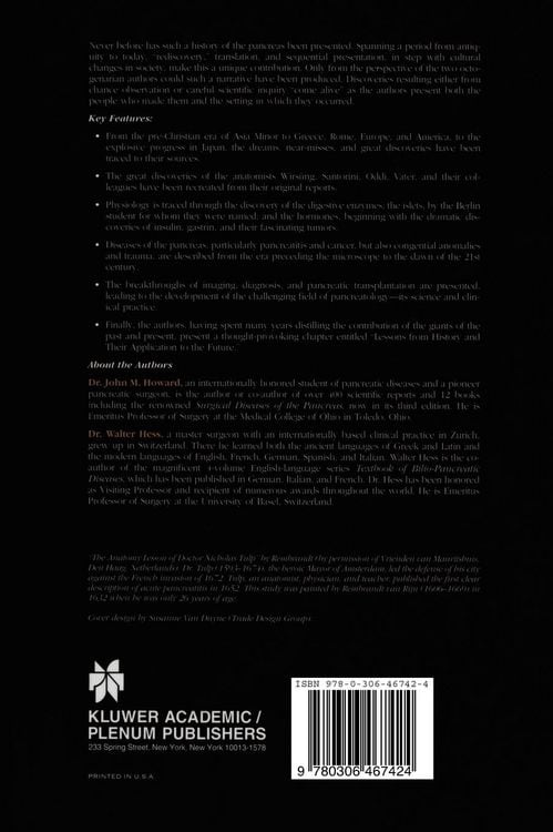 Produktbild: History of the Pancreas: Mysteries of a Hidden Organ