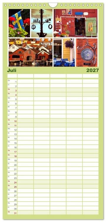 Produktbild: Familienplaner 2027 - Sehnsucht Schweden - Sverige mit 5 Spalten (Wandkalender, 21 x 45 cm) CALVENDO