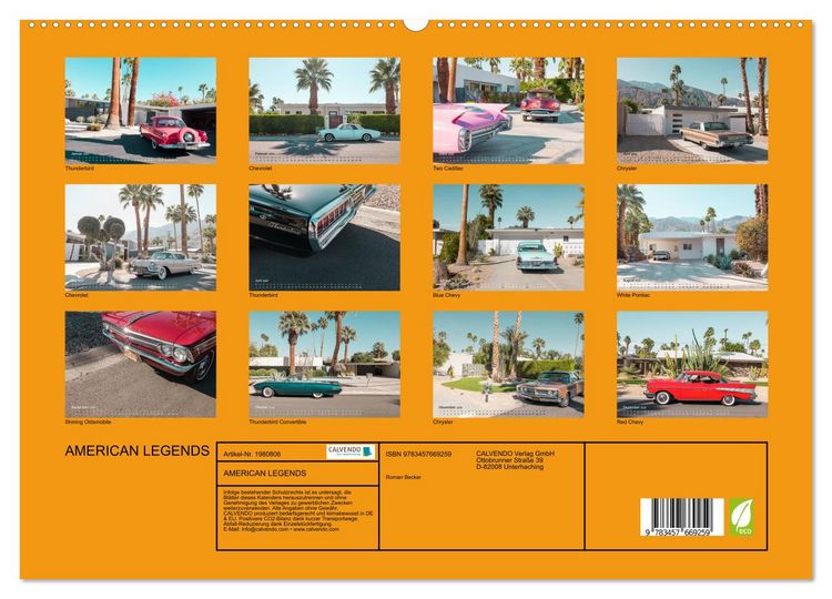 Produktbild: AMERICAN LEGENDS (hochwertiger Premium Wandkalender 2026 DIN A2 quer), Kunstdruck in Hochglanz