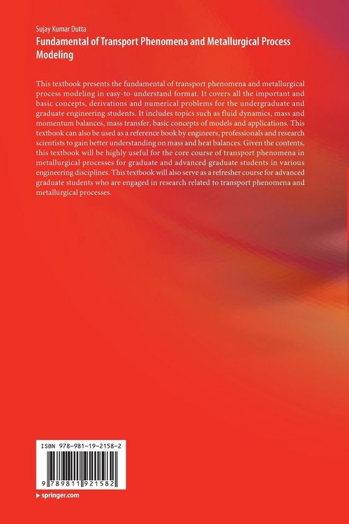 Produktbild: Fundamental of Transport Phenomena and Metallurgical Process Modeling