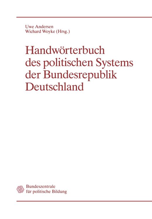 Produktbild: Handw&ouml;rterbuch des politischen Systems der Bundesrepublik Deutschland