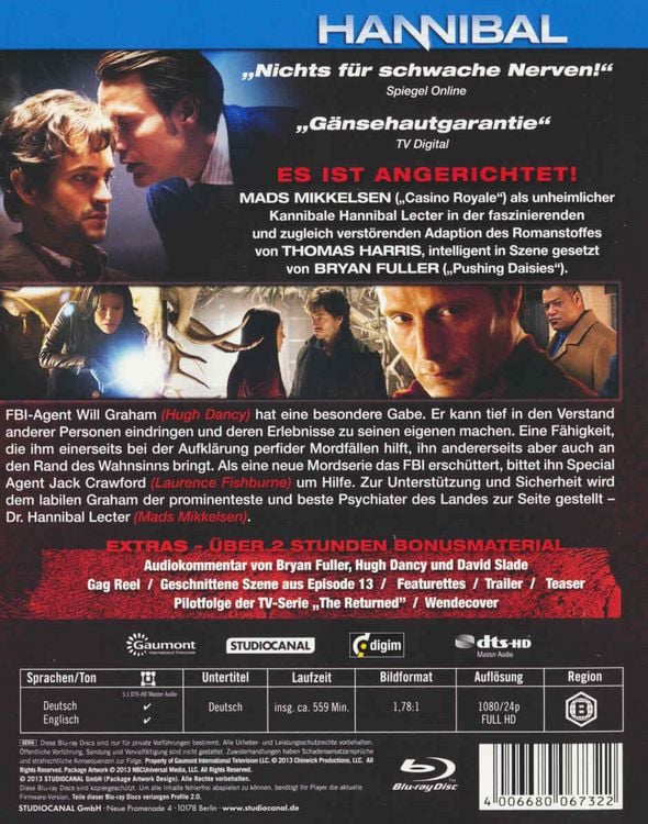 Produktbild: Hannibal - Staffel 1 - Uncut [3 BRs]