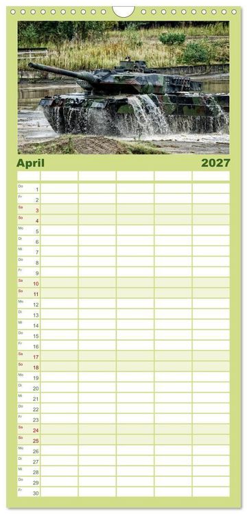 Produktbild: Familienplaner 2027 - Panzerstahl auf der Heide &ndash; Das Heer legt wieder los mit 5 Spalten (Wandkalender, 21 x 45 cm) CALVENDO