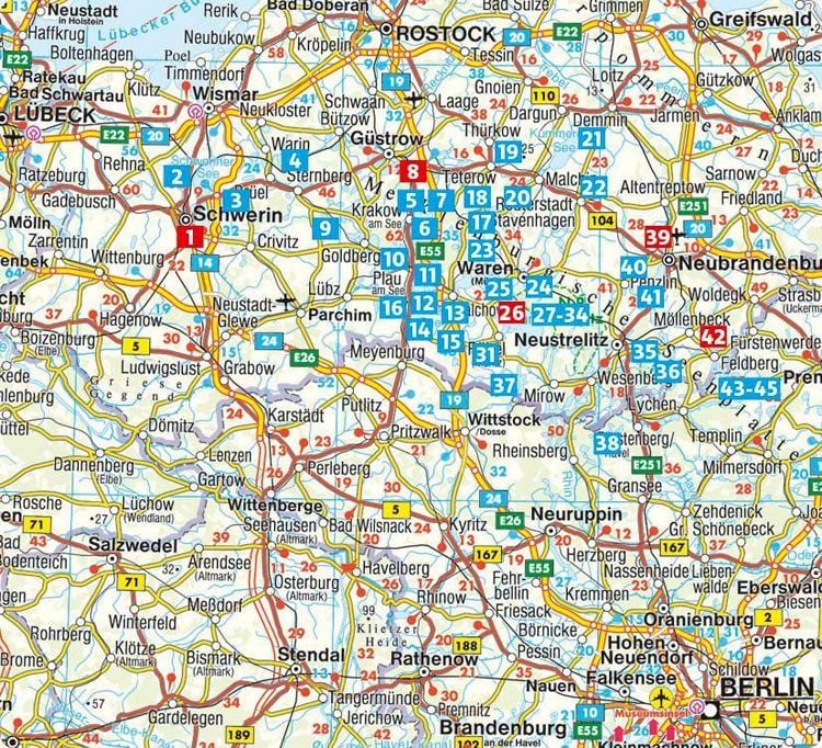 Produktbild: ROTHER Wanderf&uuml;hrer Mecklenburgische Seenplatte. 45 Touren im &raquo;Land der tausend Seen&laquo; &ndash; mit Nationalpark M&uuml;ritz