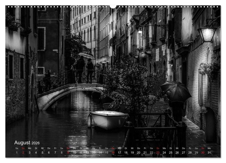 Produktbild: Venedig - Licht und Schatten (hochwertiger Premium Wandkalender 2026 DIN A2 quer), Kunstdruck in Hochglanz