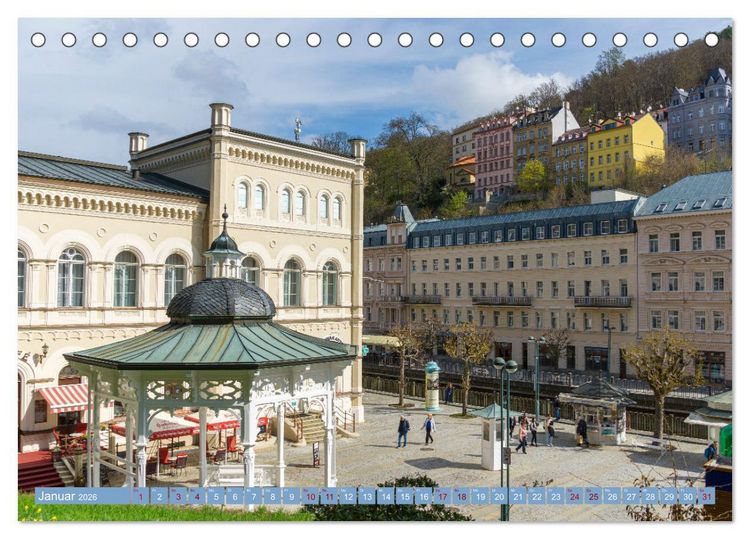 Produktbild: Karlovy Vary - Stadt der heilenden Quellen (Tischkalender 2026 DIN A5 quer), CALVENDO Monatskalender